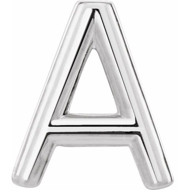 Platinum Single Initial A Earring