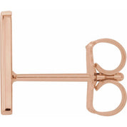 14K Rose Single Initial A Earring