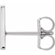 Platinum Single Initial A Earring