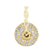 14K 6 mm 3/8 CTW Natural Diamond Ball Necklace 16-18"