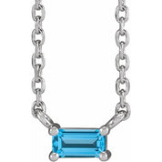 Natural Gemstone Solitaire Necklace 0.15 Carat TCW Topaz & Tourmaline