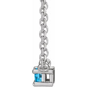 Natural Gemstone Solitaire Necklace 0.15 Carat TCW Topaz & Tourmaline