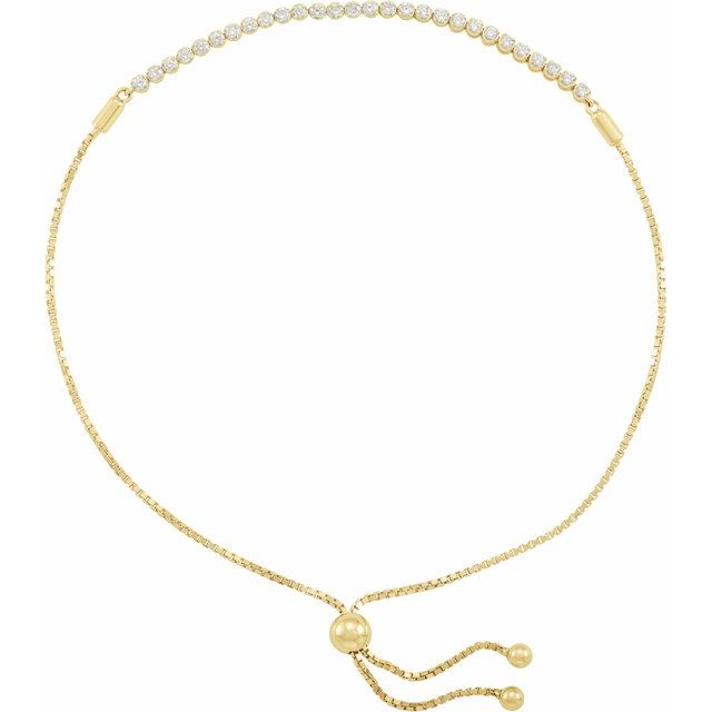 14K Yellow Gold 1/2 CTW Natural Diamond Bolo Bracelet - BRC820