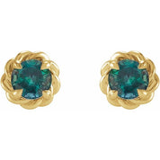 14K Yellow 5.5 mm Lab-Grown Alexandrite Claw-Prong Rope Earrings