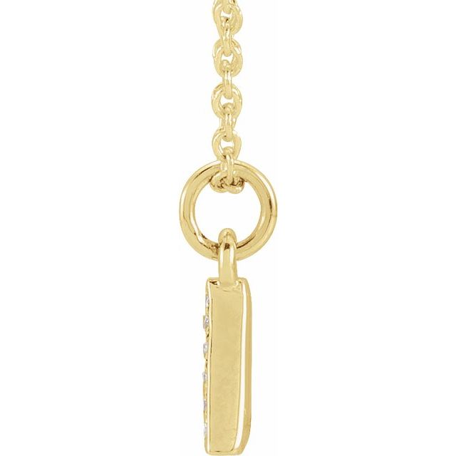 14K Yellow .05 CTW Natural Diamond Petite Initial Necklace 16-18"