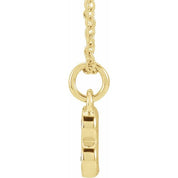 14K Yellow .05 CTW Natural Diamond Petite Initial Necklace 16-18"