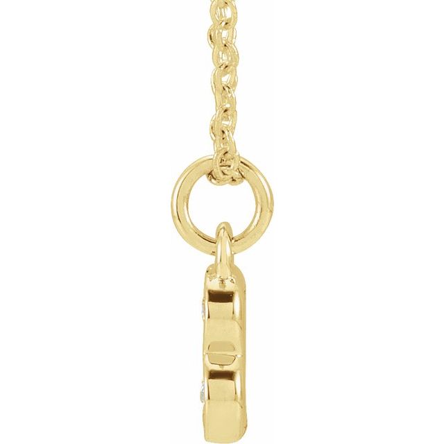 14K Yellow .05 CTW Natural Diamond Petite Initial Necklace 16-18"