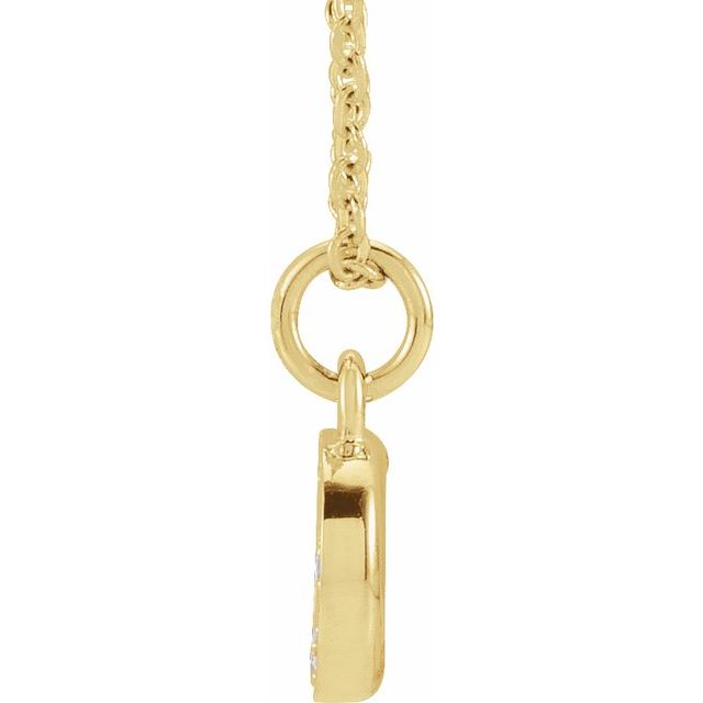 14K Yellow .05 CTW Natural Diamond Petite Initial Necklace 16-18"