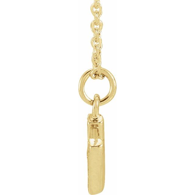 14K Yellow .05 CTW Natural Diamond Petite Initial Necklace 16-18"