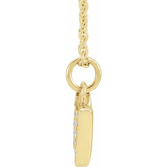 14K Yellow .05 CTW Natural Diamond Petite Initial Necklace 16-18"