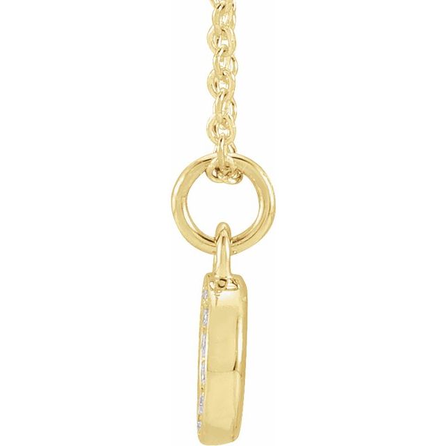 14K Yellow .05 CTW Natural Diamond Petite Initial Necklace 16-18"