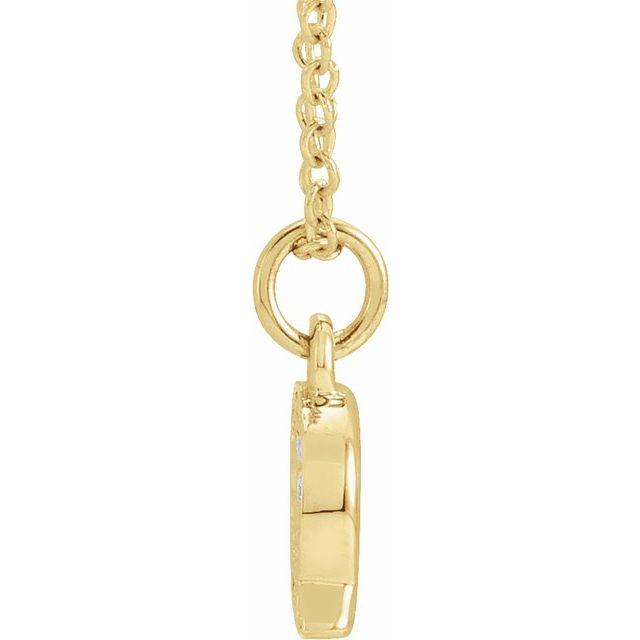 14K Yellow .05 CTW Natural Diamond Petite Initial Necklace 16-18"