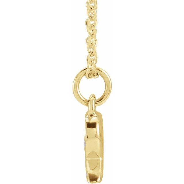 14K Yellow .05 CTW Natural Diamond Petite Initial Necklace 16-18"