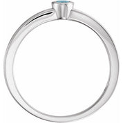 Sterling Silver Natural Aquamarine Family Stackable Ring