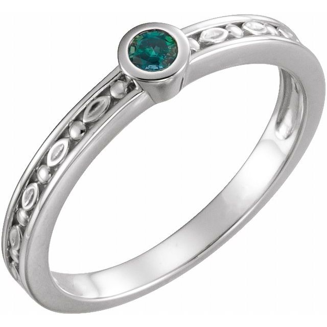 Sterling Silver Lab-Grown Alexandrite Family Stackable Ring