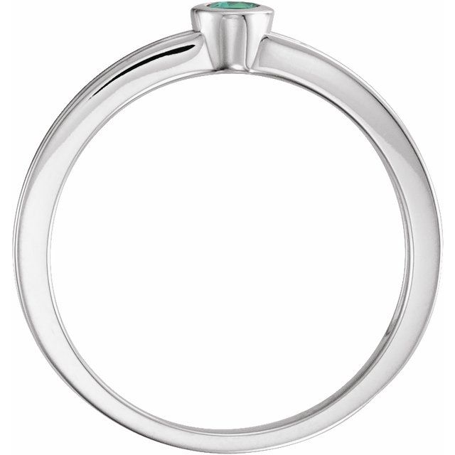 Sterling Silver Lab-Grown Alexandrite Family Stackable Ring