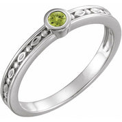 Sterling Silver Natural Peridot Family Stackable Ring
