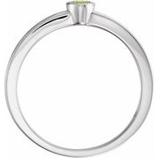 Sterling Silver Natural Peridot Family Stackable Ring
