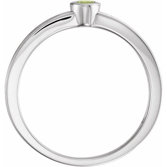Sterling Silver Natural Peridot Family Stackable Ring