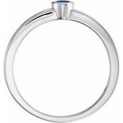 Sterling Silver Natural Blue Sapphire Family Stackable Ring
