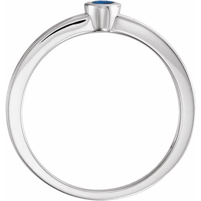 Sterling Silver Natural Blue Sapphire Family Stackable Ring