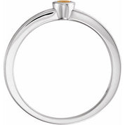 Sterling Silver Natural Citrine Family Stackable Ring