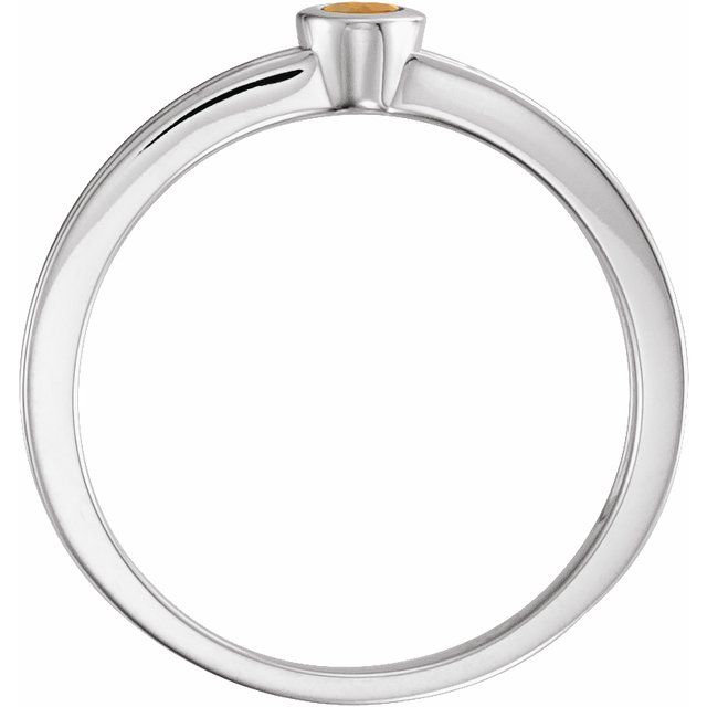 Sterling Silver Natural Citrine Family Stackable Ring