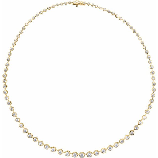 14K Yellow Gold 6 3/4 CTW Lab-Grown Diamond Line Necklace - Perfect for Any Occasion
