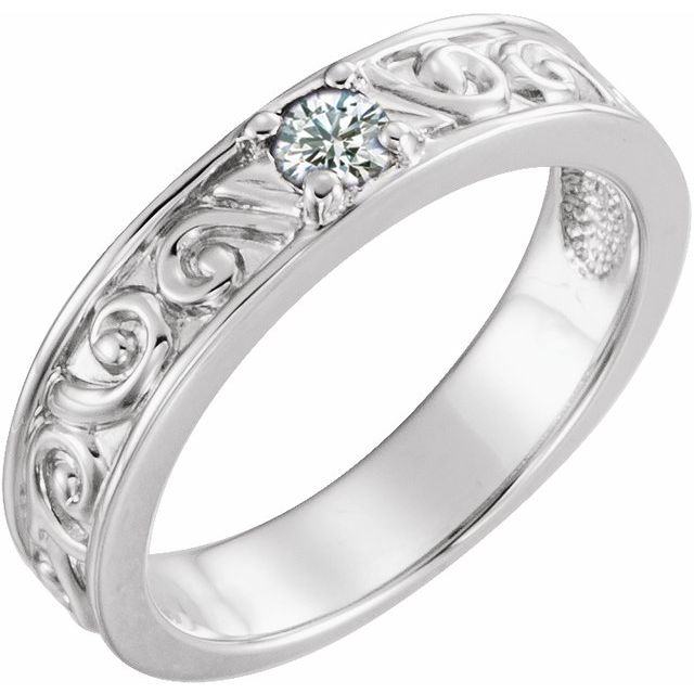 14K White 1/4 CTW Natural Diamond Family Stackable Ring
