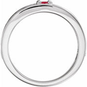 Sterling Silver Natural Ruby Family Stackable Ring