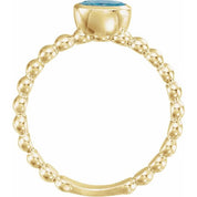 14K Yellow Natural Aquamarine Family Stackable Ring