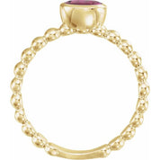 14K Yellow Natural Pink Tourmaline Family Stackable Ring