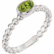 Sterling Silver Natural Peridot Family Stackable Ring