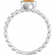 Sterling Silver Natural Citrine Family Stackable Ring