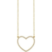 14K Yellow 1/4 CTW Natural Diamond Heart 16" Necklace