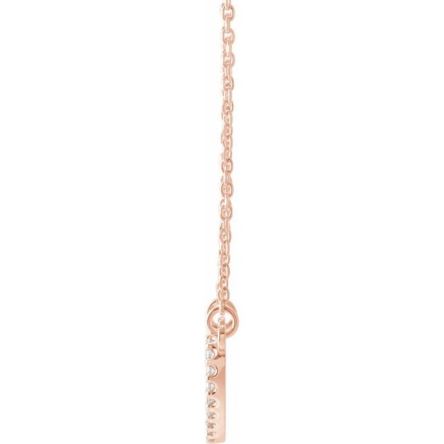 14K Rose Gold 1/8 CTW Natural Diamond Petite Heart Necklace - 16" by Brand Name