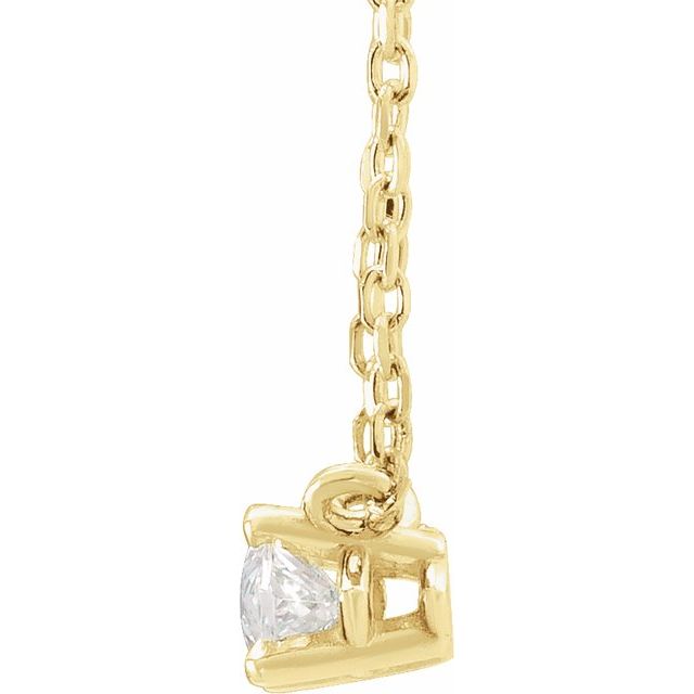 14K 1/4 CT Natural Diamond Solitaire Necklace 16-18"