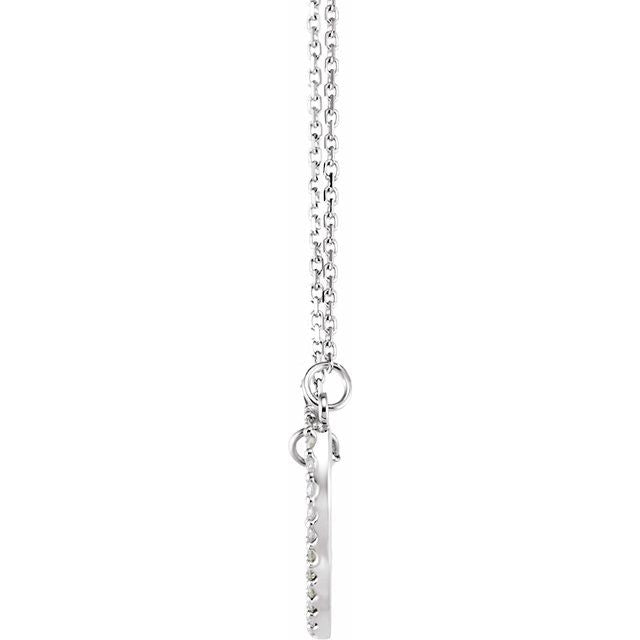14K White 1/5 CTW Natural Diamond Small Heart 16" Necklace