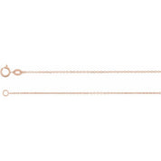 14K Rose 1 mm Diamond-Cut Cable 7" Chain