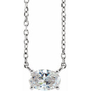 Sterling Silver 1/4 CT Natural Diamond Solitaire 16-18" Necklace