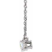 Sterling Silver 1/4 CT Natural Diamond Solitaire 16-18" Necklace