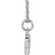 14K White .04 CTW Natural Diamond Petite Initial P 16-18" Necklace