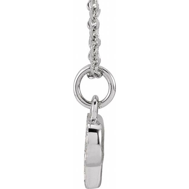 14K White .04 CTW Natural Diamond Petite Initial P 16-18" Necklace