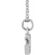14K White .05 CTW Natural Diamond Petite Initial G 16-18" Necklace
