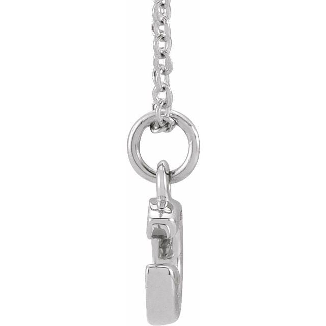 14K White .05 CTW Natural Diamond Petite Initial G 16-18" Necklace