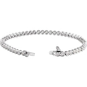 14K White 3 1/2 CTW Lab-Grown Diamond Bezel-Set 7" Bracelet