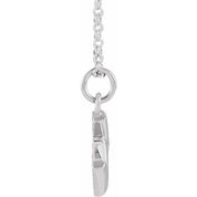14K White .06 CTW Natural Diamond Petite Initial W 16-18" Necklace