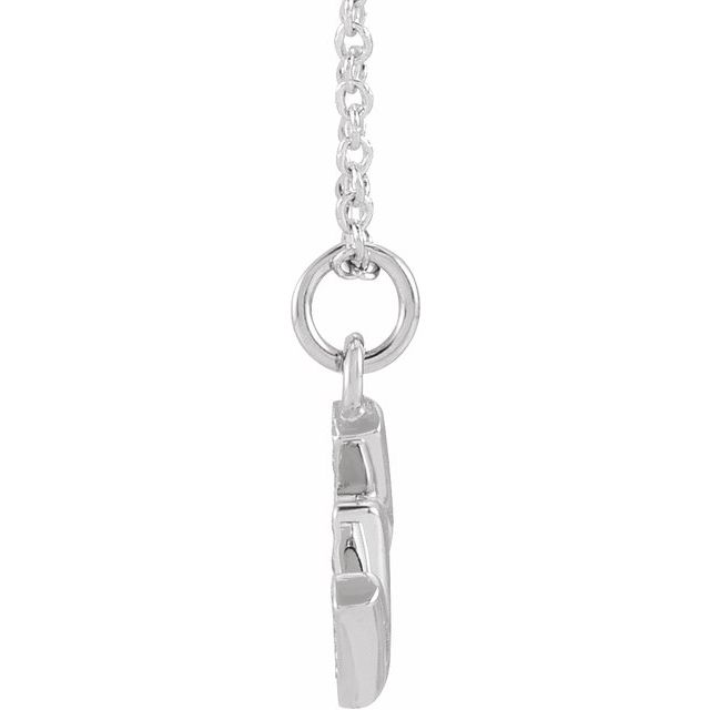 14K White .06 CTW Natural Diamond Petite Initial W 16-18" Necklace