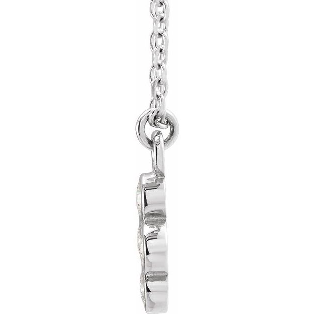 Sterling Silver 1/8 CTW Natural Diamond Cluster 16-18" Necklace