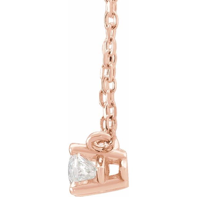 14K 1/4 CT Natural Diamond Solitaire Necklace 16-18"